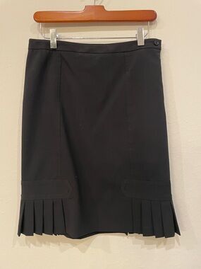 Studio M Black Pencil Skirt with Pleated Hem